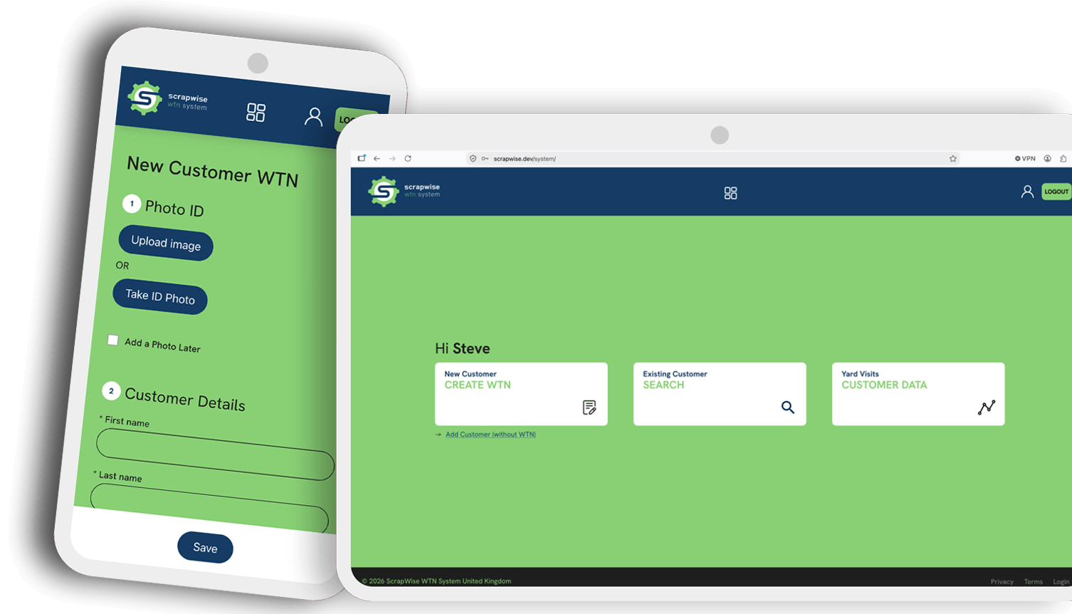 Scrapwise system on mobile and tablet